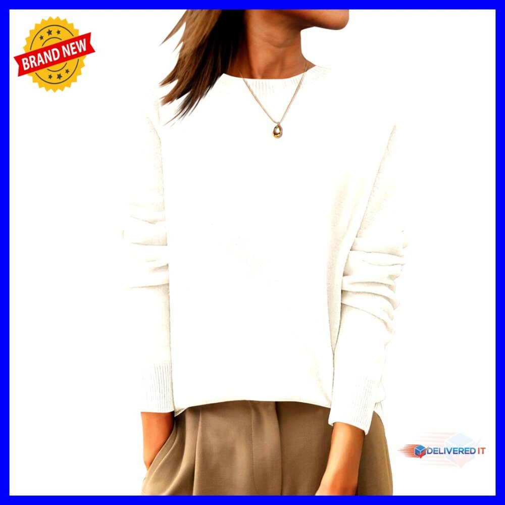 100% Wool Pullover Sweater Crewneck Long Sleeve Regular Fit Work Casual